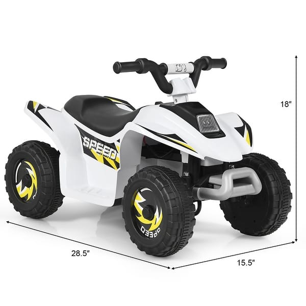 dimension image slide 1 of 4, Costway 6V Kids Electric Quad ATV 4 Wheels Ride on Toy Toddlers