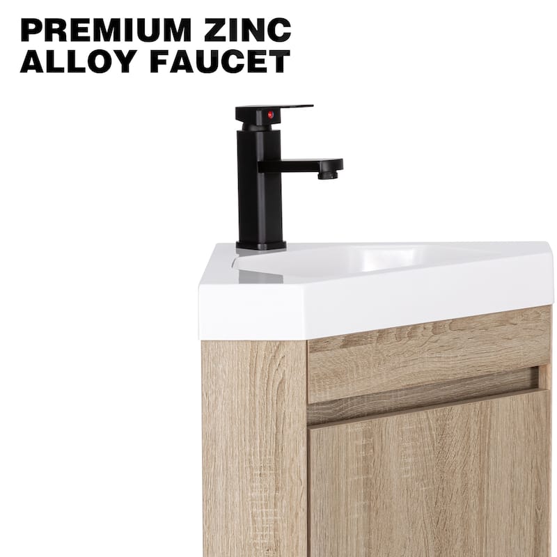 Wall Mounted Corner Bathroom Vanity Sink Combo for Small Space