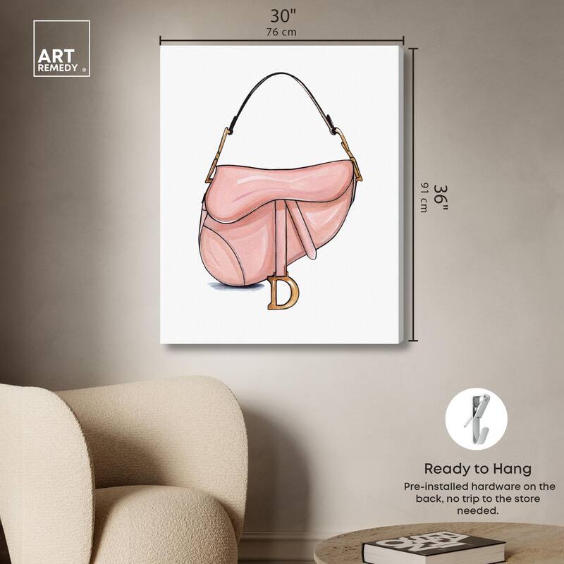 Doll Memories - Blush Pink Bag Canvas by Art Remedy, Gallery Wrapped