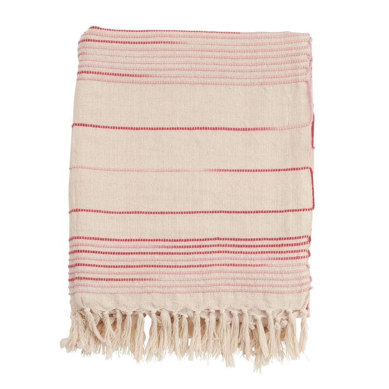 Throw Blanket With Striped Design