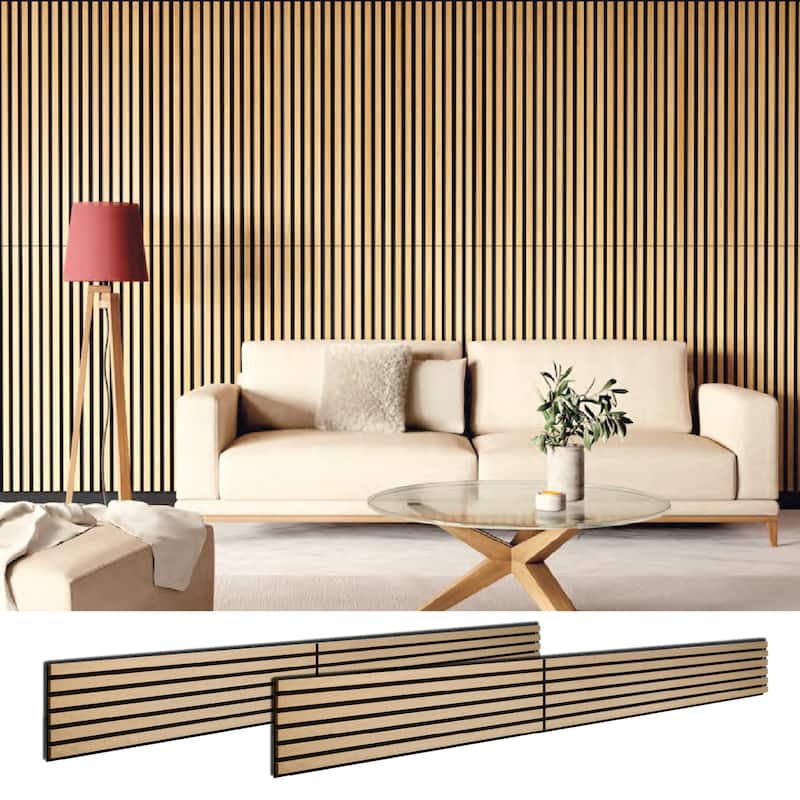Acous ACMF2-70 Foldable Compact Max 12-in x 96-in x 0.4-in 2-Pack Wall Panels, Light Oak