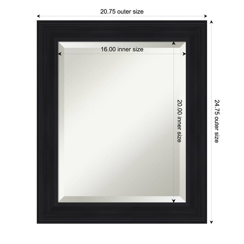 Abbey Black Beveled Framed Bathroom Vanity Wall Mirror - Abbey Black - 21 x 25 in