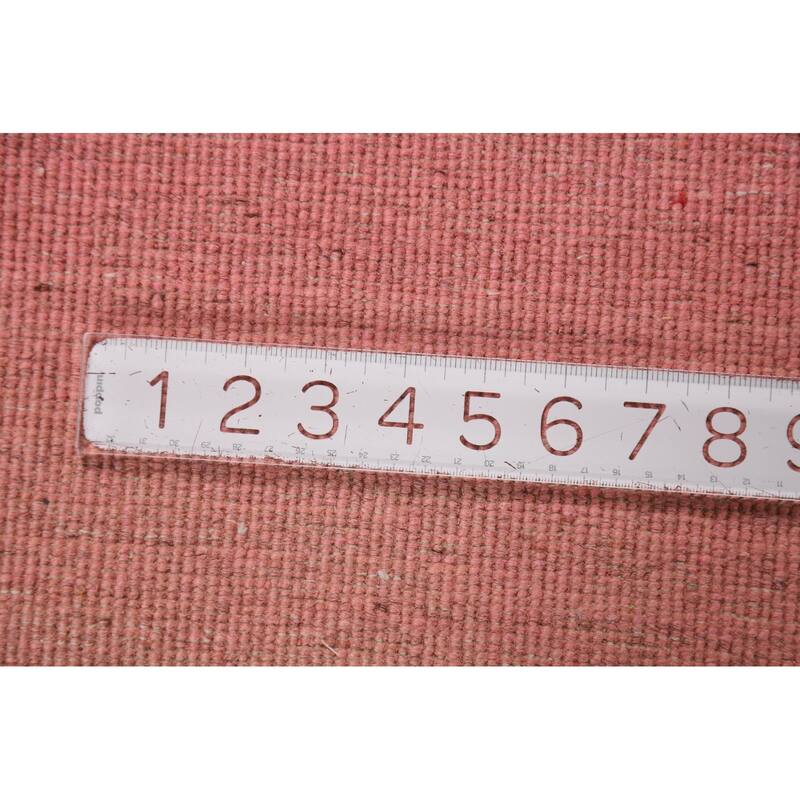 Light Pink Modern Gabbeh Oriental Area Rug Hand-Knotted Wool Carpet - 6'8"x 9'5"