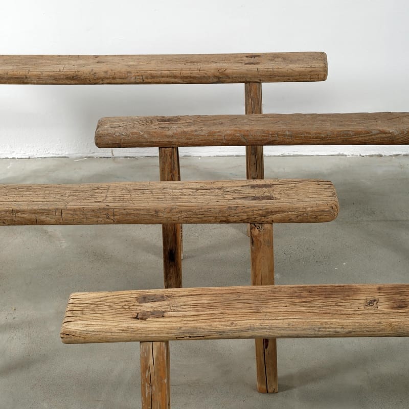 Vintage Noodle Bench Weathered Natural (size and finish vary)