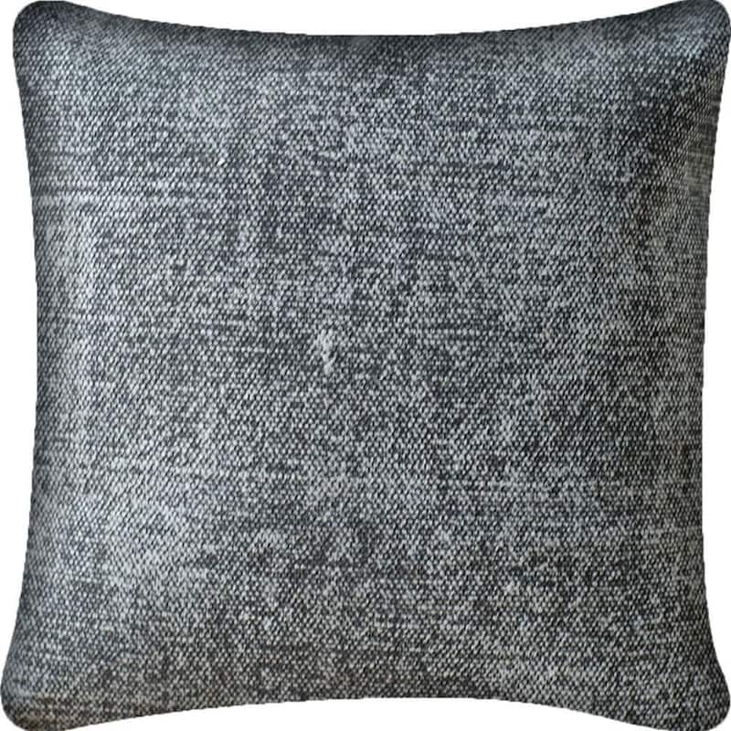 21" Dark Gray Splatter Linen Throw Pillow Cover