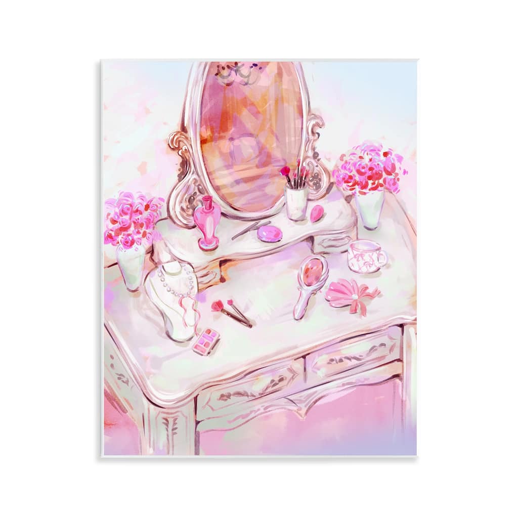 Stupell Pastel Pink Vanity View Wall Plaque Art Design By Ziwei Li