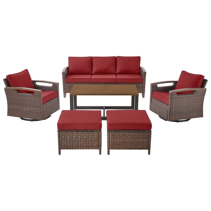 Pocassy Patio Sofa PE Wicker Set