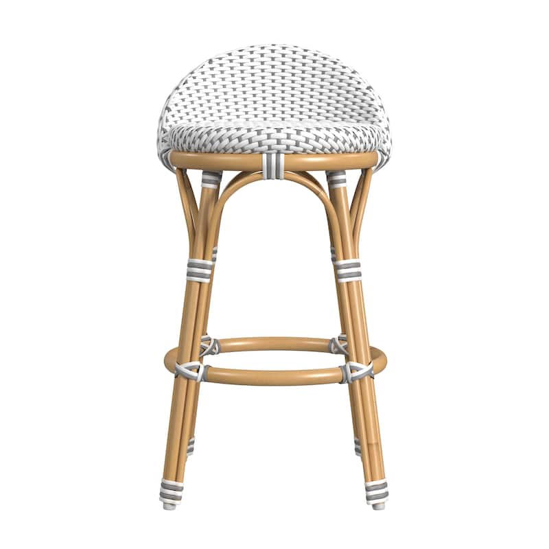 Inez 24 in. Seat Height Rattan Low Back Counter Stool