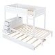 preview thumbnail 7 of 17, Twin-Over-Twin Bunk Bed with Twin size Trundle, Storage and Desk,