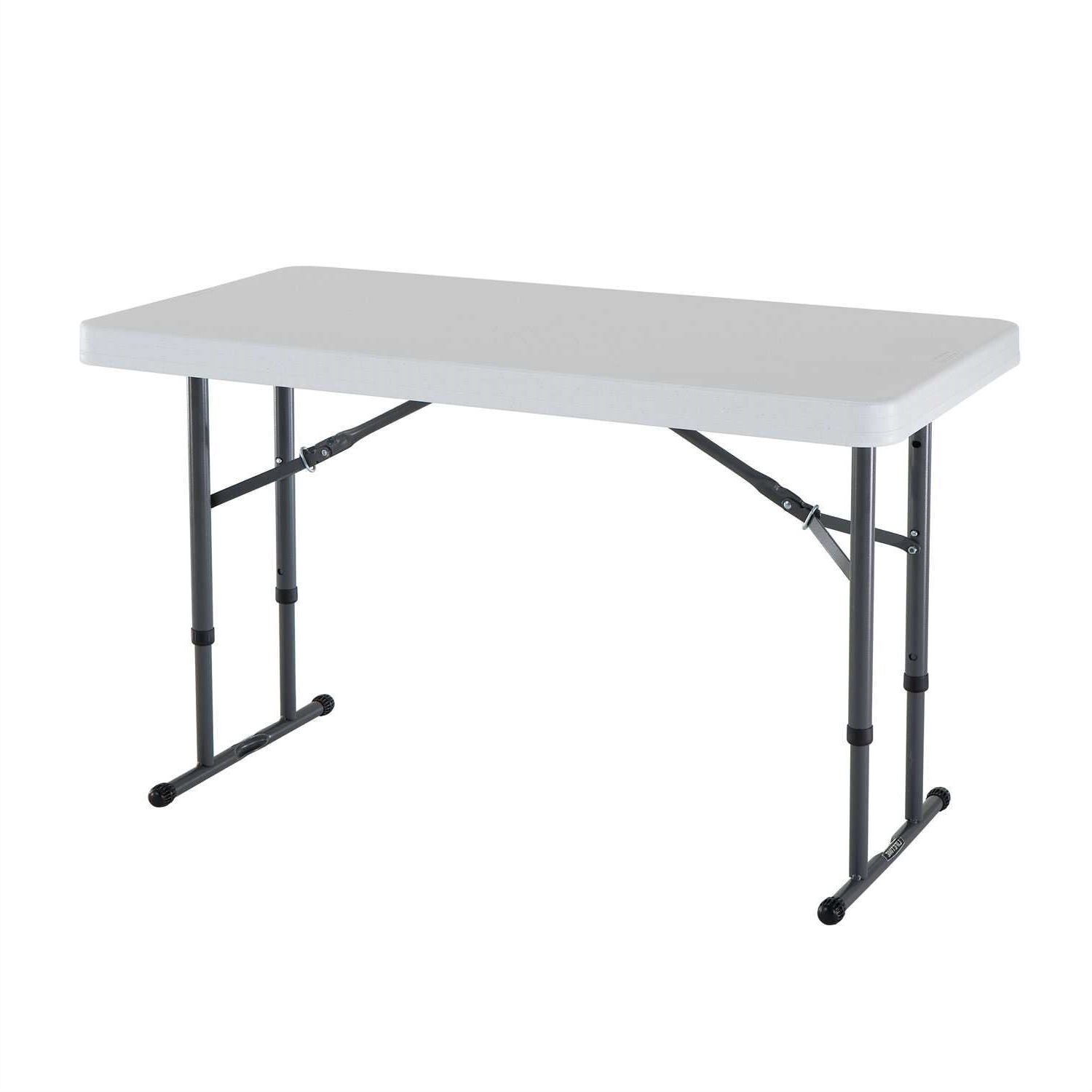 Shop Adjustable Height 4 Foot Commercial Folding Table With White