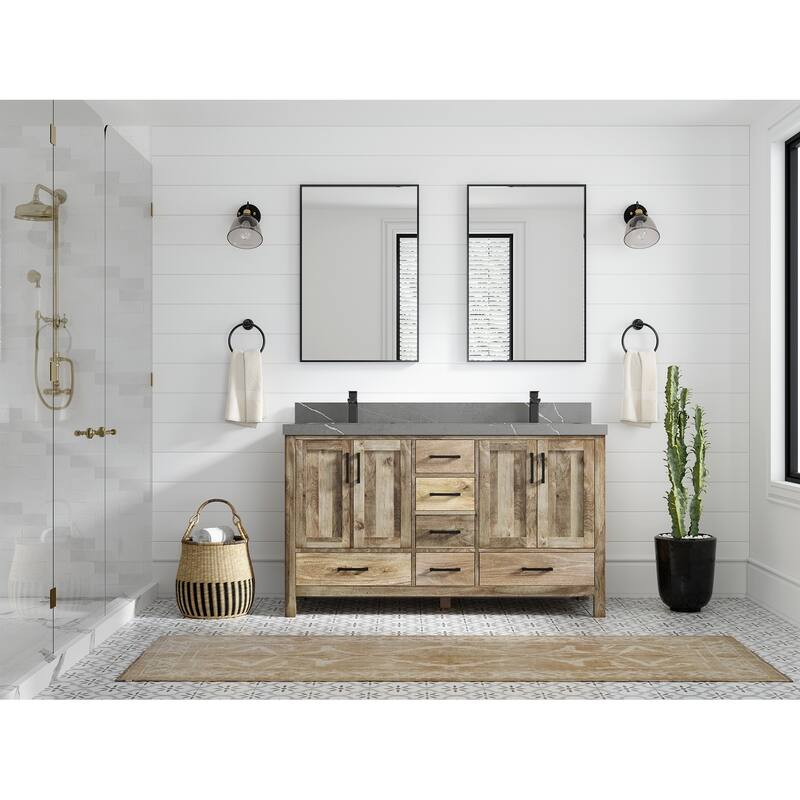 Willow Collections 60 in. W x 22 in. D Malibu Mango Double Sink Bathroom Vanity with Countertop