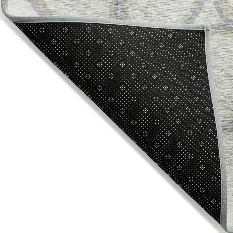 Machine Washable Indoor/ Outdoor Modern Bubbles Chantille Rug