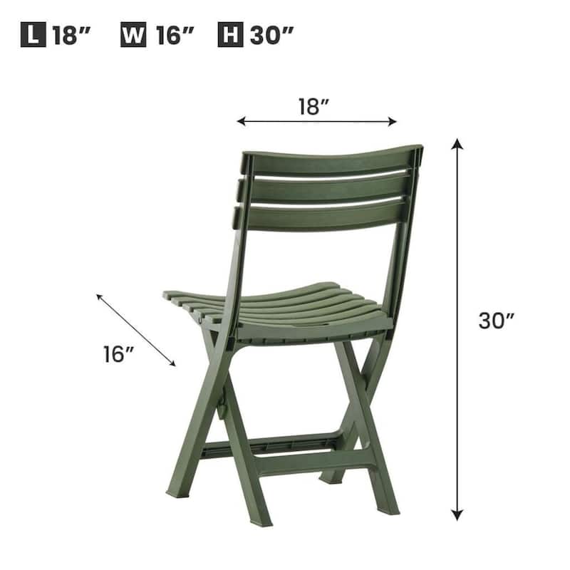 Outdoor Folding Chair Set of 2 Space-Saving UV Resistant Patio Seating
