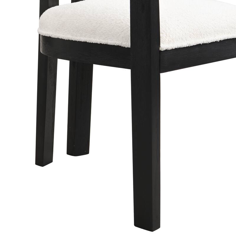 Conrad Sophisticated Modern Dining Chair With Armrest and Solid Wood Frame by Christopher Knight Home