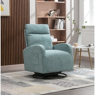 Modern Swivel Glider Chair, Upholstered Accent Glider Rocker for Baby ...