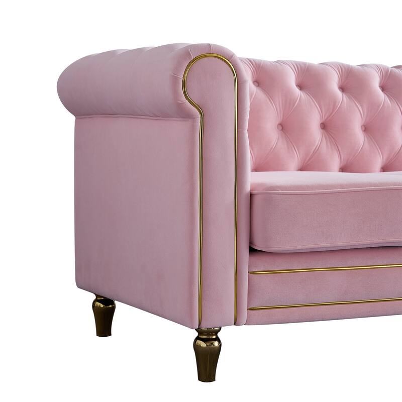 Modern Velvet Sofa 84.65 inch for Living Room