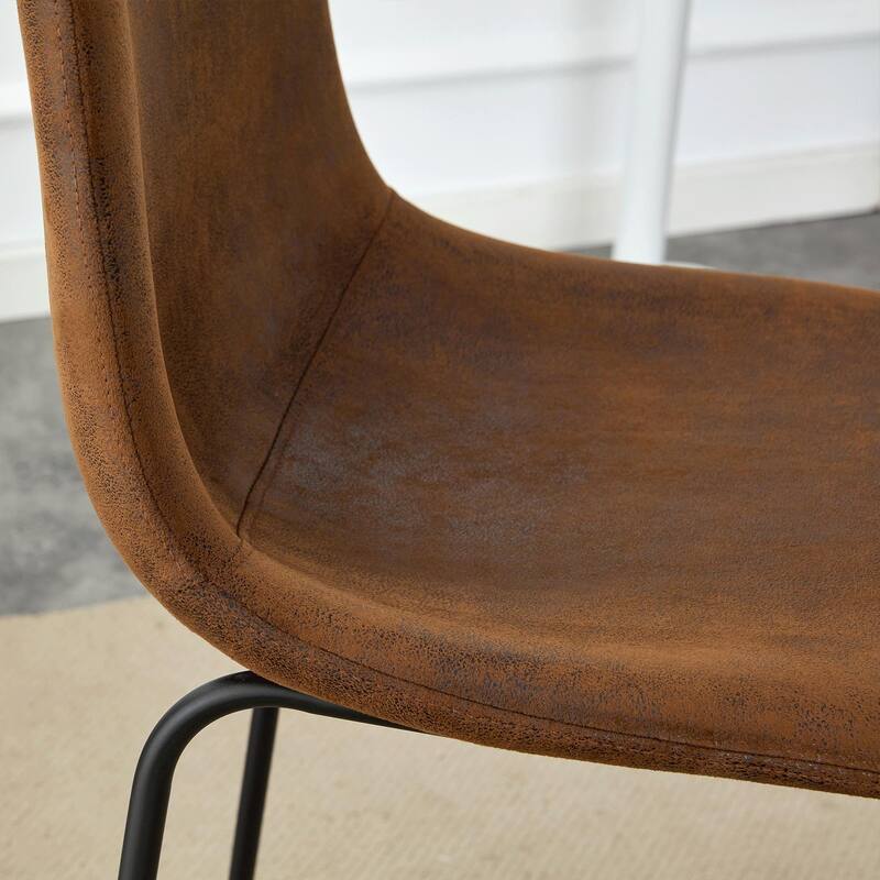 Set Of 2 Retro Suede Bar Chairs,Comfortable Stools Suitable