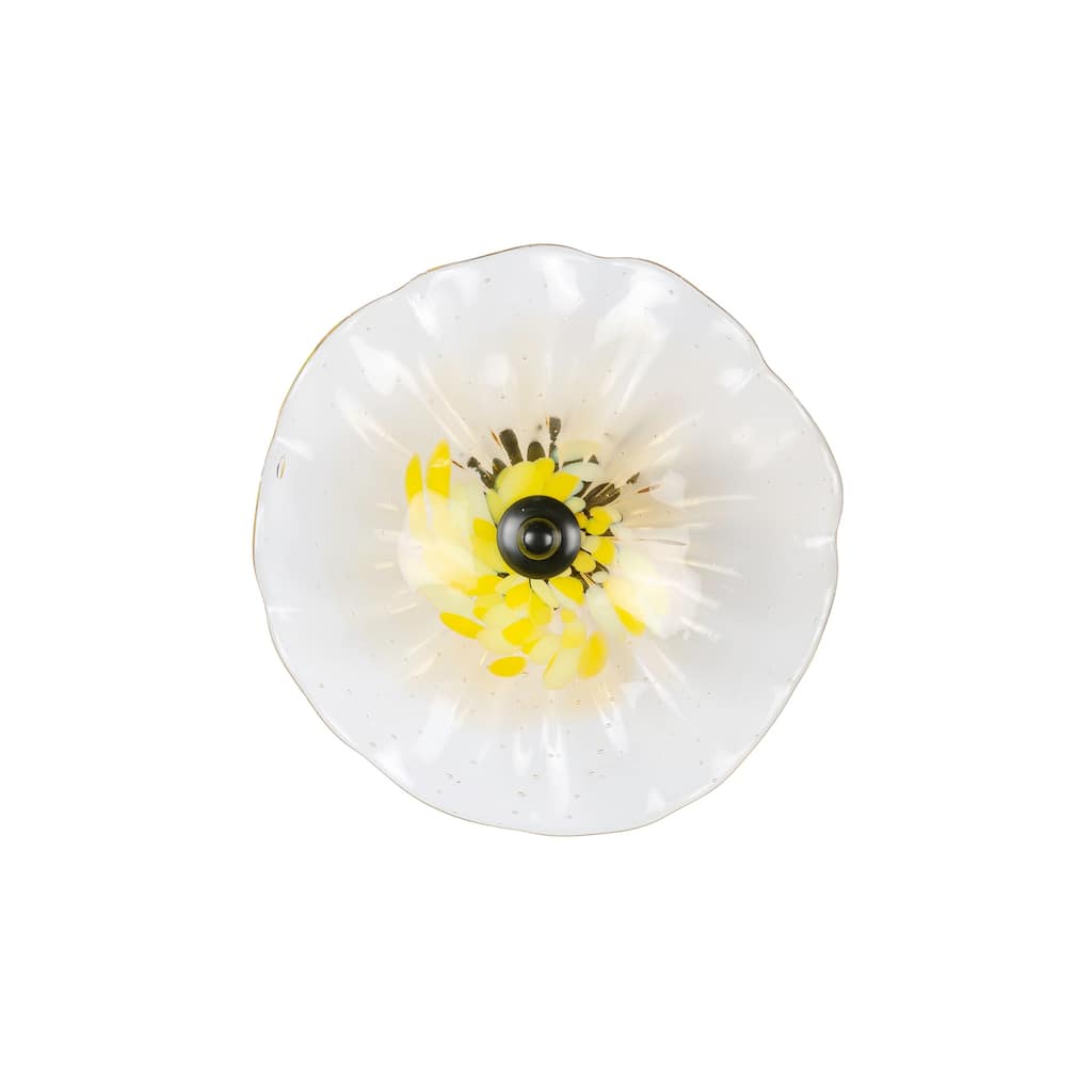 8IN Diameter Ribera Flower Art Glass Wall Décor