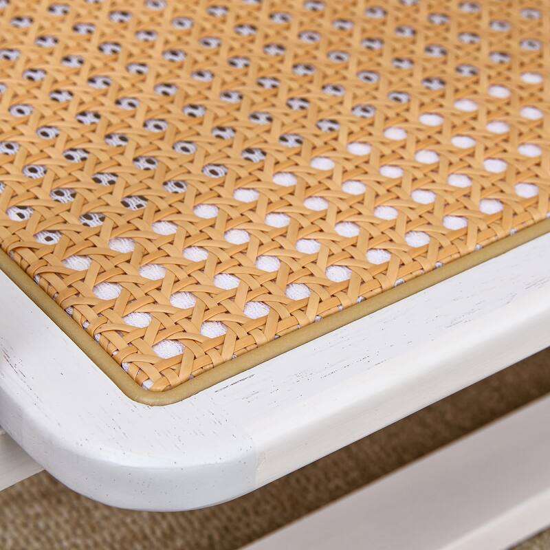Coffee Table Solid Wood End Table Imitation Rattan Center Table