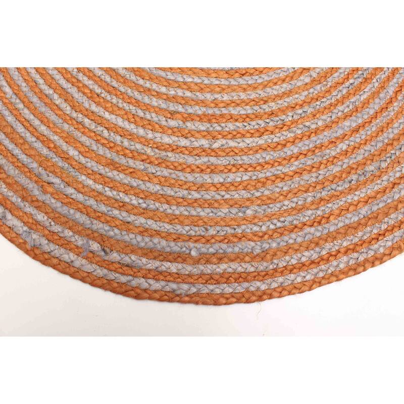 ECARPETGALLERY Braided Weave Palas Denizli Copper Jute Rug - 3'0 x 3'0