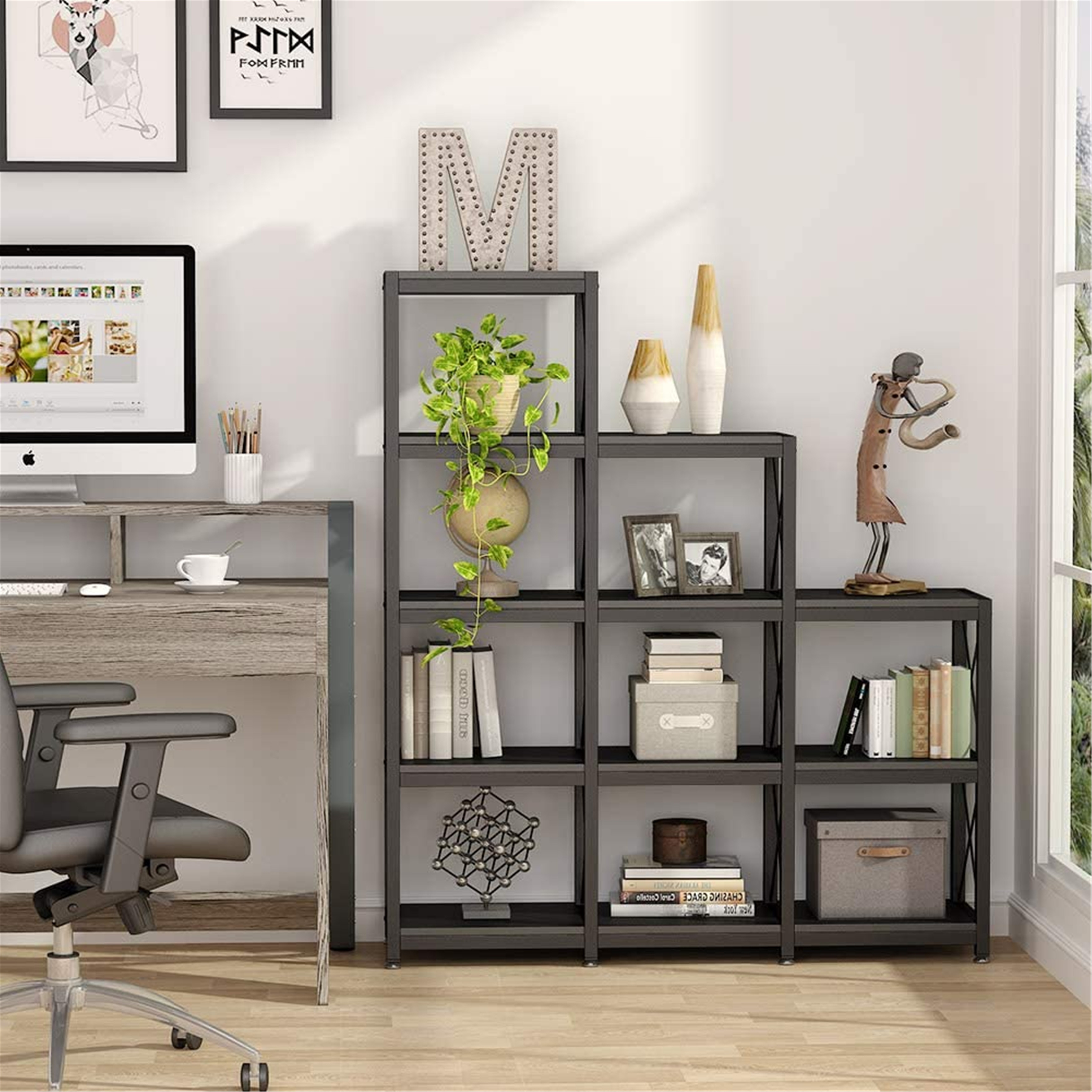 9 Shelf Bookcase Bookshelf Office Storage Furniture Shelves Display 