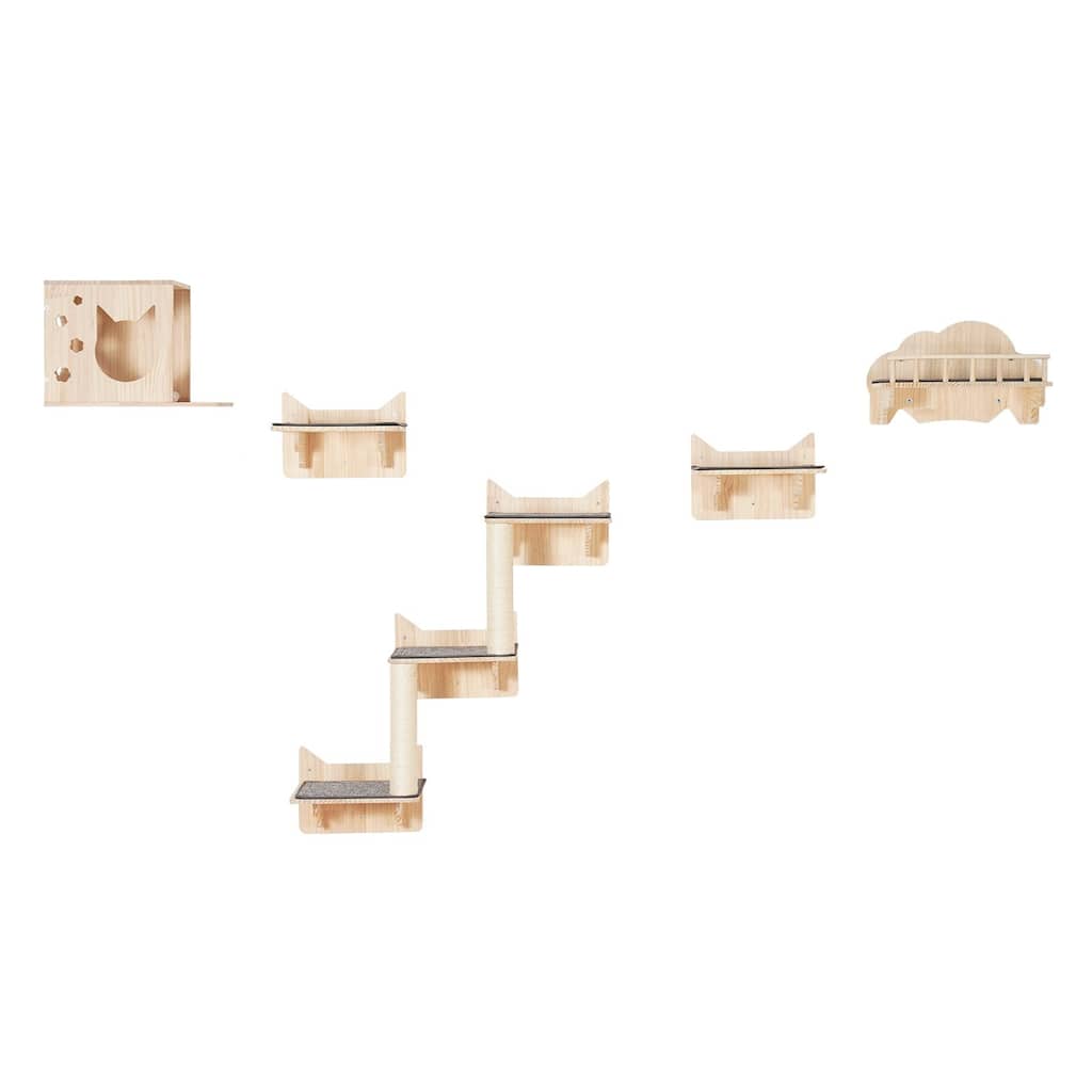 Wall Mounted Cat Shelves Tree with Jumping Boards Nest Furniture Set of 5