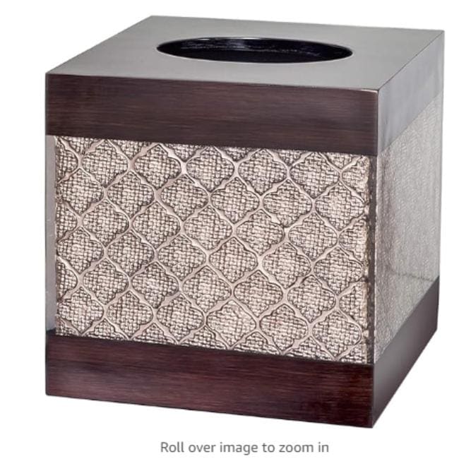 Creative Scents Dahlia Brown Square Tissue Box Cover