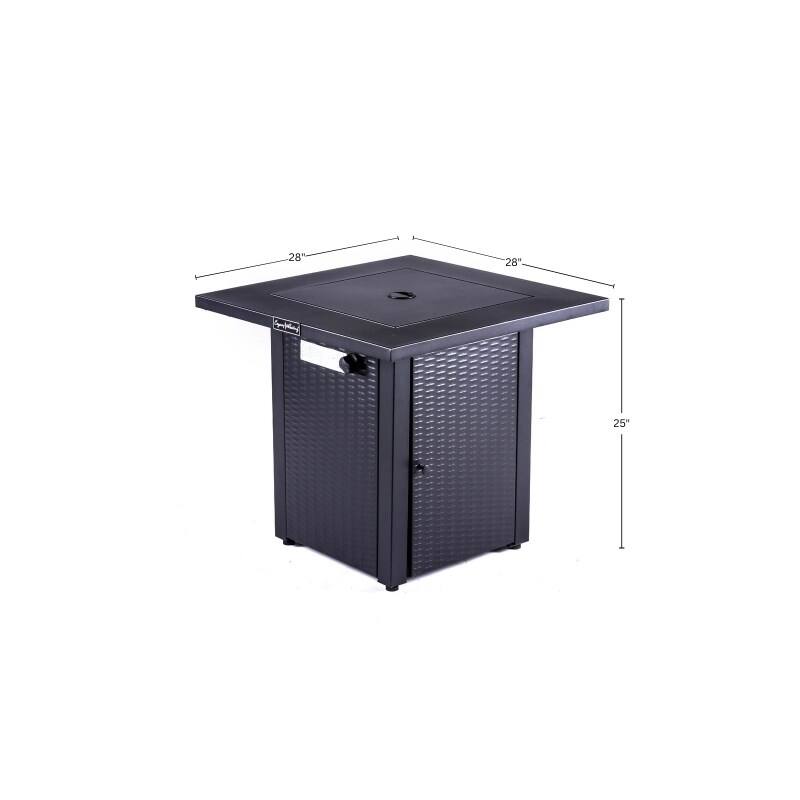 Origins by Alpine Azure 28" 2-in-1 Gas Fire Pit Combo Table, Black