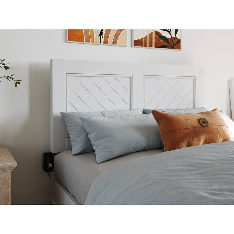 Rustic Solid Wood Farmhouse Twin Headboard in White with Charming Country Style and Durable Finish