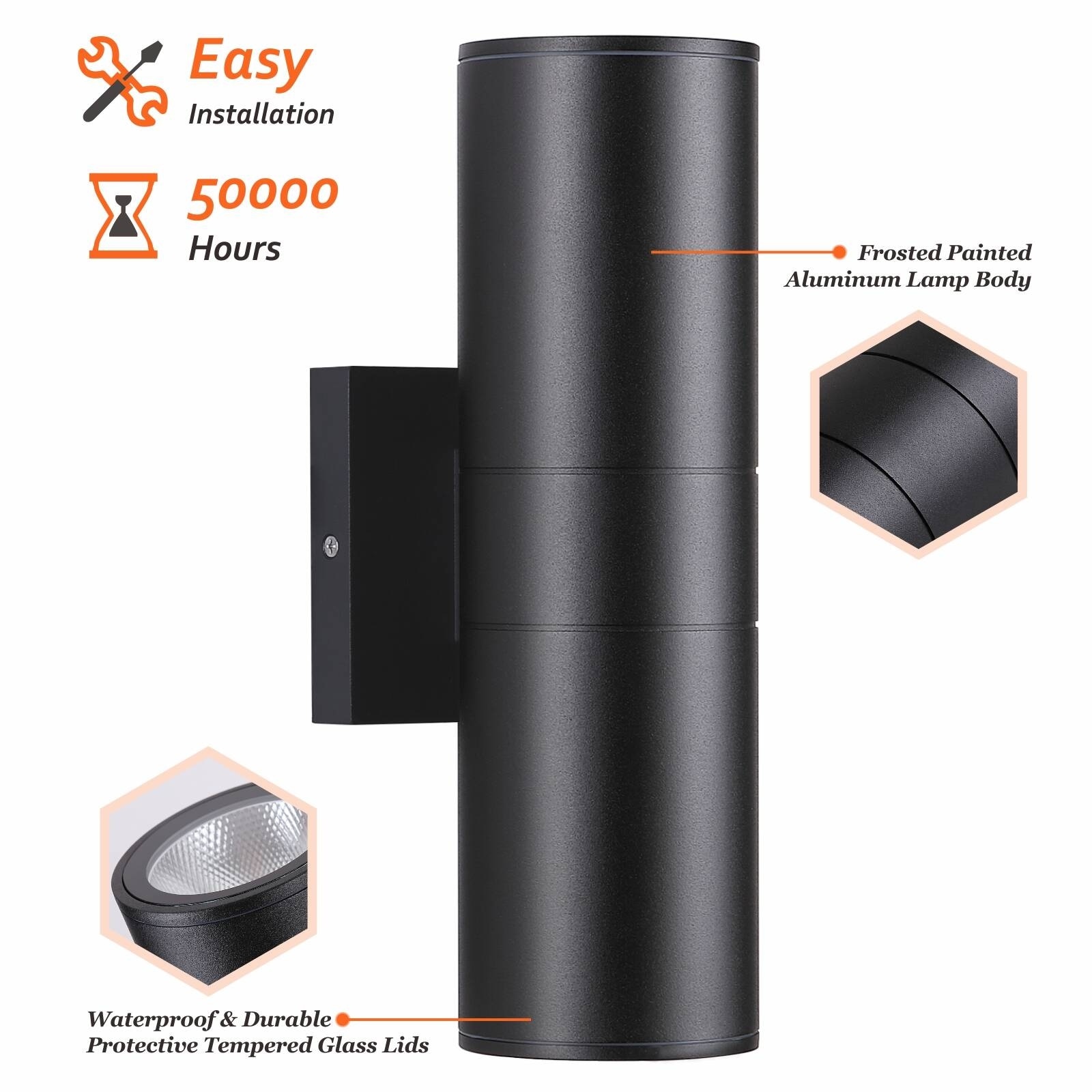 Up Down Outdoor Wall Light IP65 Waterproof Aluminum Cylinder LED-image