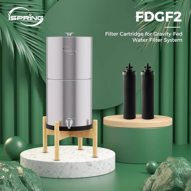 iSpring FDGF2 Activated Carbon Water Filter for iSpring DGF2 Gravity-fed Stainless Steel Countertop Water Filter System