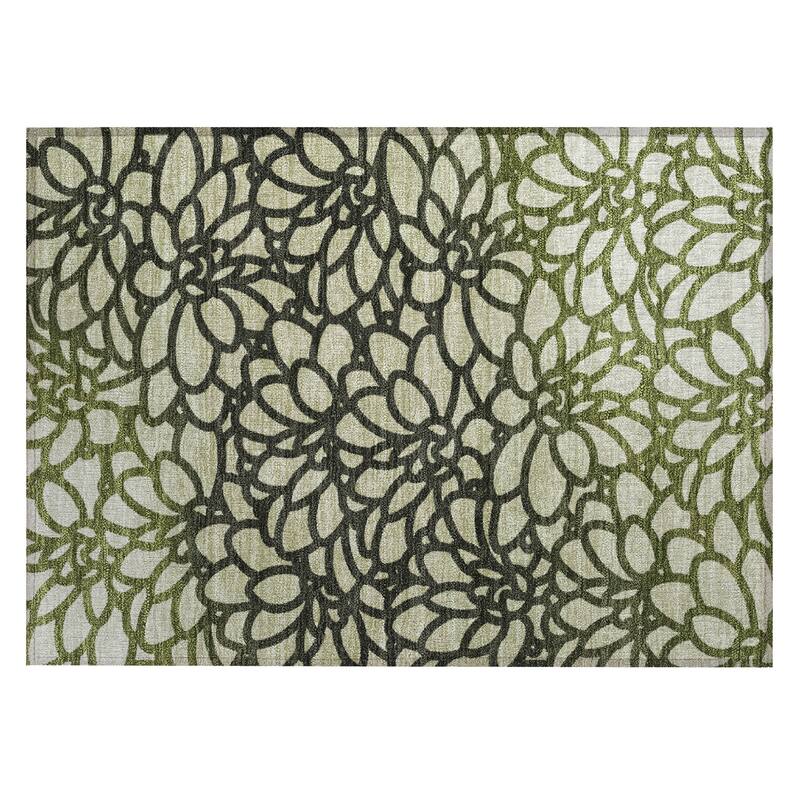 Machine Washable Indoor/ Outdoor Floral Craze Chantille Rug
