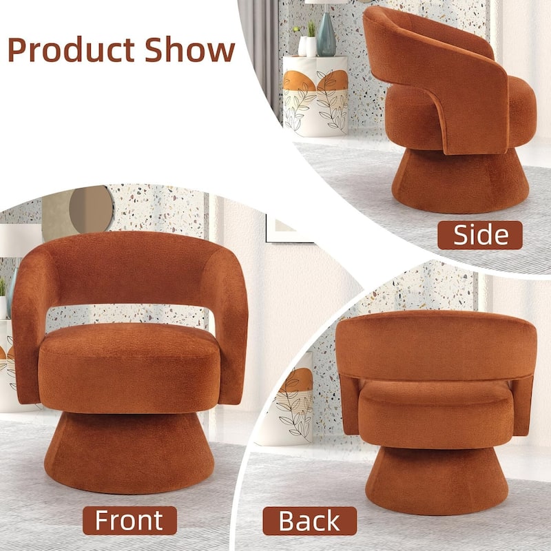 Swivel Barrel Chair,Velvet Accent Armchair 360 Degree Swivel Club Chair Vanity Chair for Living Room Bedroom Reception Room