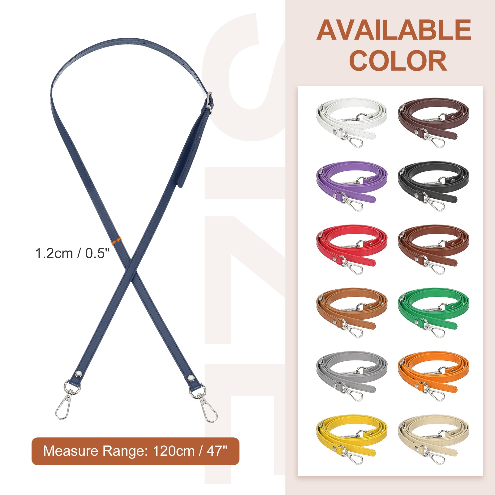 Leather Purse Strap Replacement, PU Adjustable Shoulder Crossbody Replacement Strap with Golden Hardware