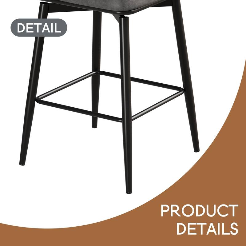 360 ° Rotating Bar Chair Bar Stool bar stools set of 2 piece set with leather cushions and iron brackets, home kitchens