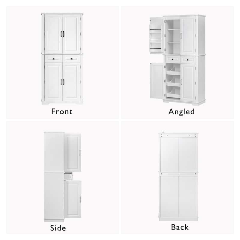 71" Tall Kitchen Pantry Storage Cabinet with Pull Out Cabinet Organizers for Kitchen