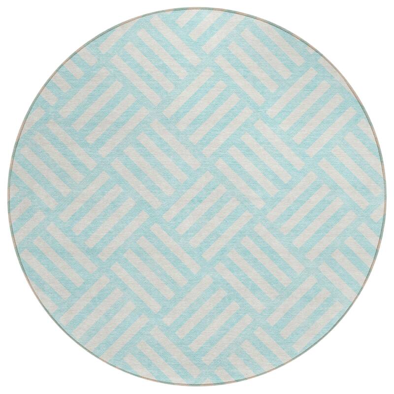 Machine Washable Indoor/ Outdoor Chantille Modern Geo Rug