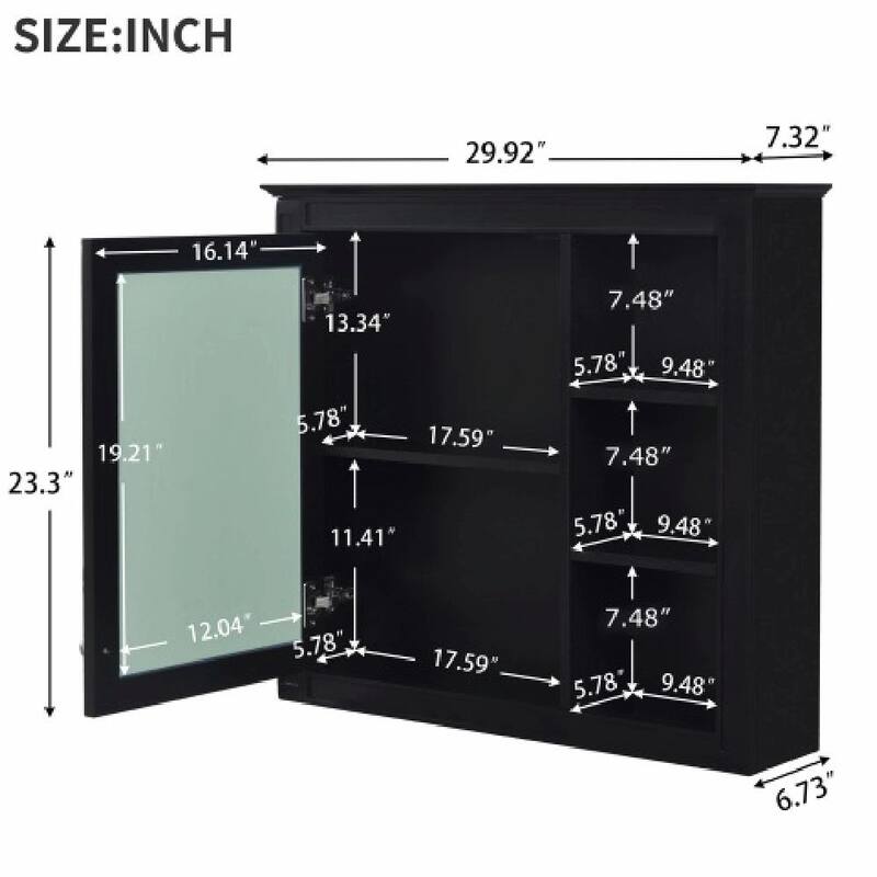 30" Bathroom Vanity with Mirror, Sink, and Storage Cabinet