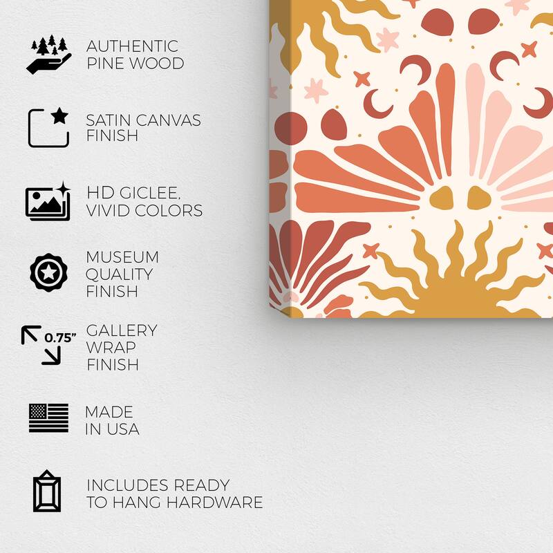 Wynwood Studio Canvas Abstract The Sun in Tune Pattern Yellow and Dark Yellow Modern & Contemporary Wall Art Canvas Print