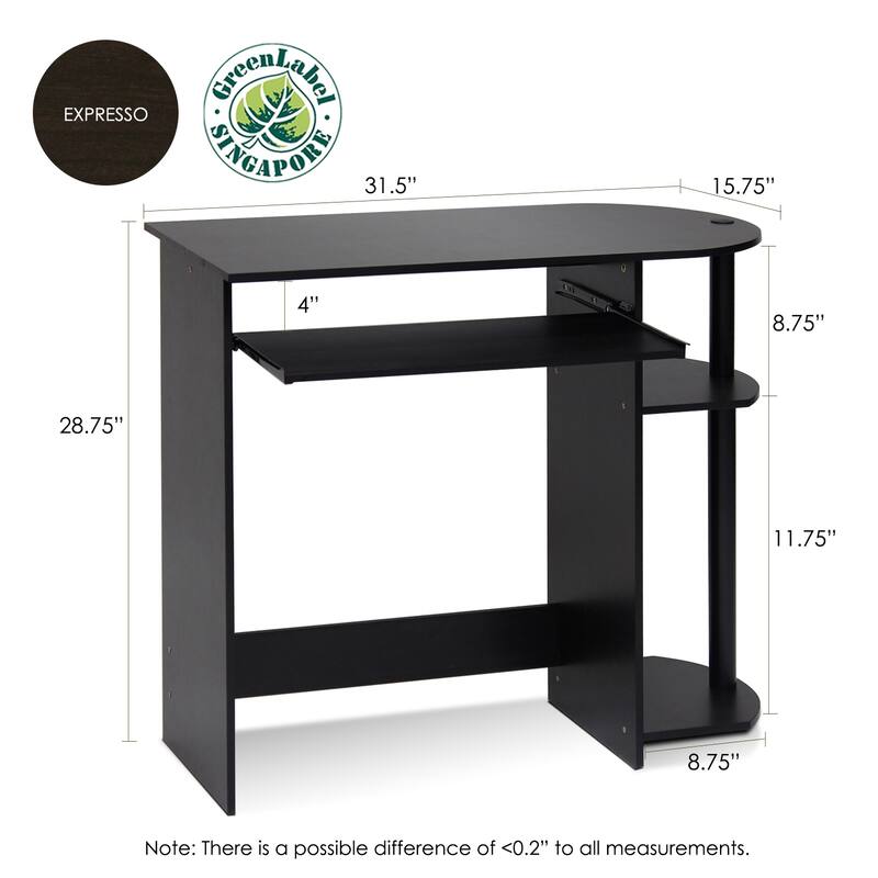 Computer Desk with Drawer - Rustic Style Assembly Table, Compact Writing Workstation, Home Office Furniture