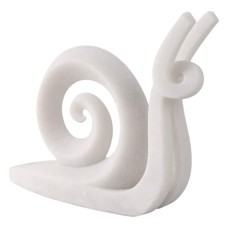 Resin Sculpture Modern Ninove Spiral Snail Figurine - 10" White - 12.5" x 3.25" x 9.75"