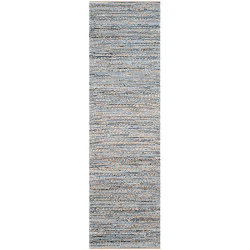 SAFAVIEH Handmade Cape Cod Cirina Coastal Jute Rug - 2'3" x 6' Runner - Natural/Blue