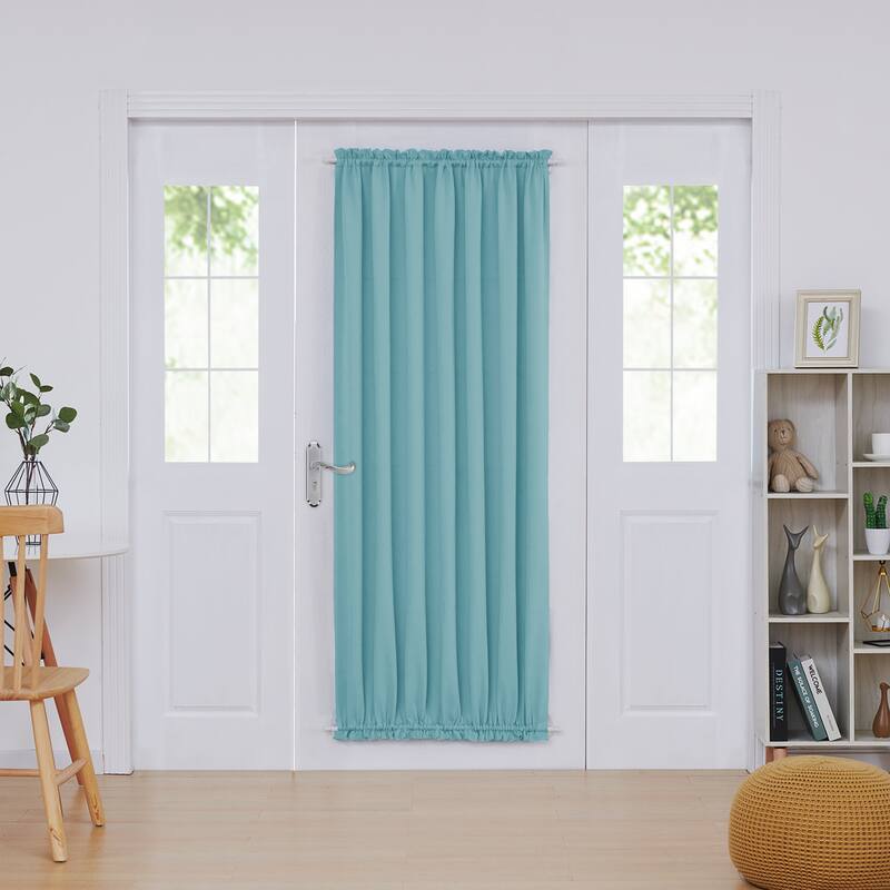 Deconovo French Door Curtain with Rod Pocket and Tieback 1 Panel - W54 x L72 - Aqua Blue