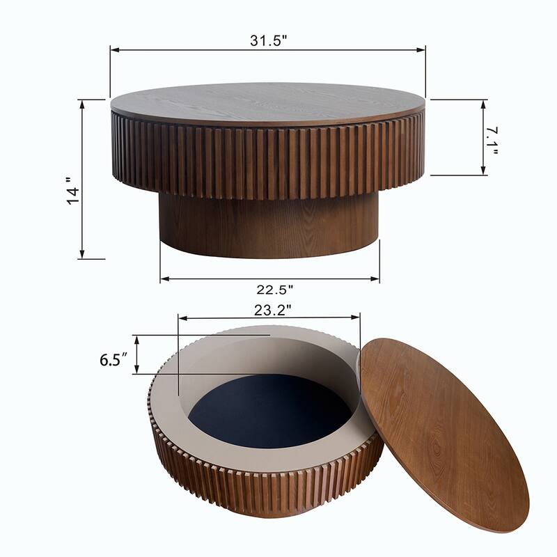 Round Coffee Table with Storage