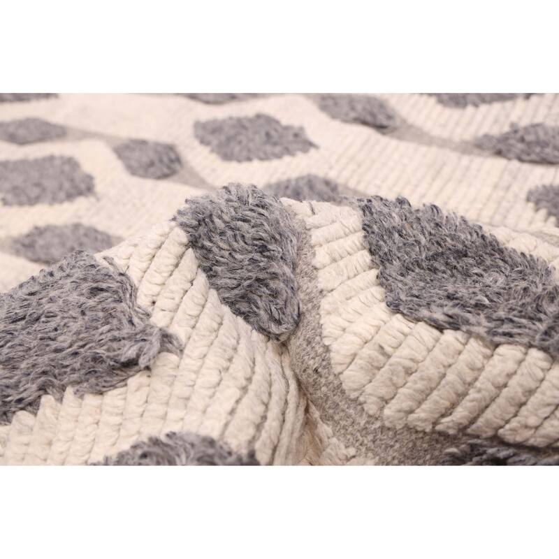 ECARPETGALLERY Hand-knotted Tangier Cream Wool Rug - 5'0 x 7'10