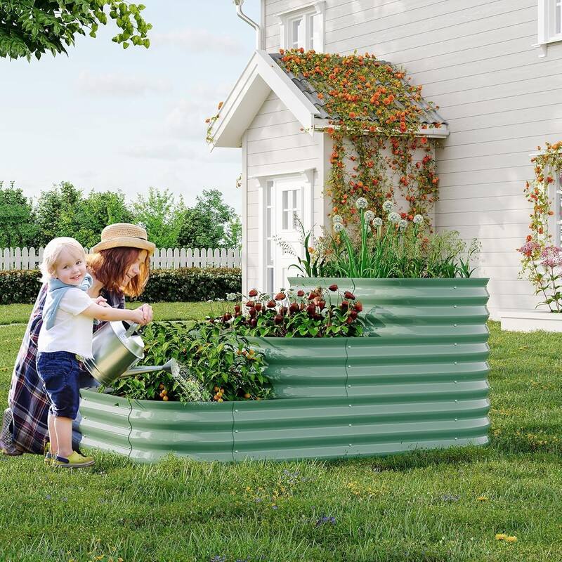 Galvanized Tiered Raised Garden Bed Kit with Open Base