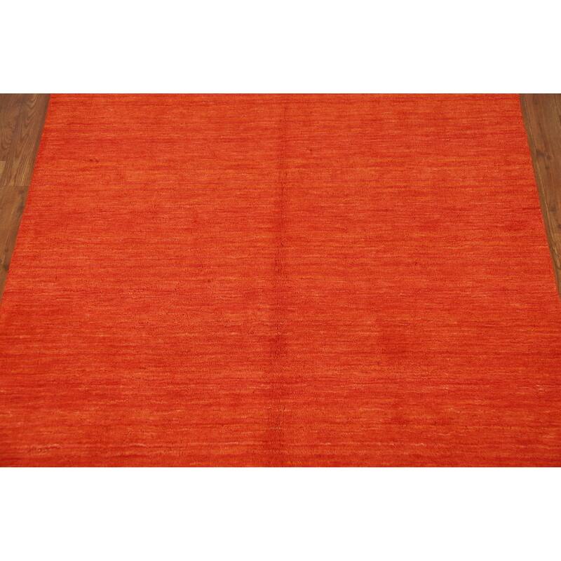 Hand Knotted Oriental 100% Wool Carpet Tribal Animal Pictorial Oranges & Rust Gabbeh Area Rug - 6' 6'' X 4' 6''