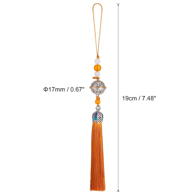 1Pcs 19cm/7.48" Pendants with Tassels, Classic Bells Tassel Pendant - Yellow