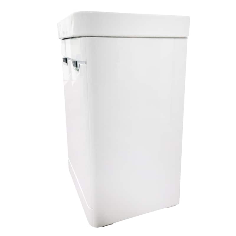 Highpoint Collection White Glossy Modern Floor Vanity-White