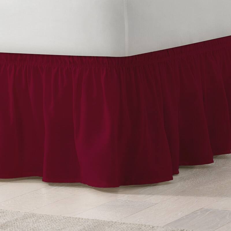 EasyFit Wrap Around Solid Ruffled Bed Skirt